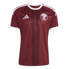 adidas Qatar Home Shirt 2026 Mens Maroon/White