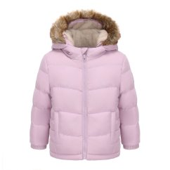 SoulCal Kids' 2 Zip Bubble Hooded Long Sleeve Short Puffer Jacket Lilac