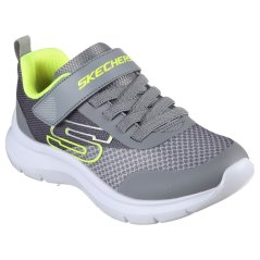 Skechers Lightweight Gore & Strap Sneaker Low-Top Trainers Unisex Kids Grey/Yellow