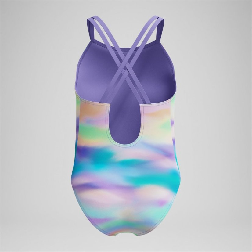 Speedo Kids' Printed Twin One Piece Swimsuit Purple Mist