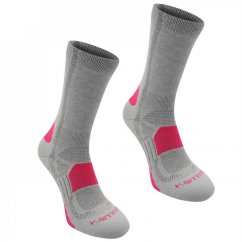 Karrimor 2 Pack Walking Socks Ladies Ligh Grey Fusch
