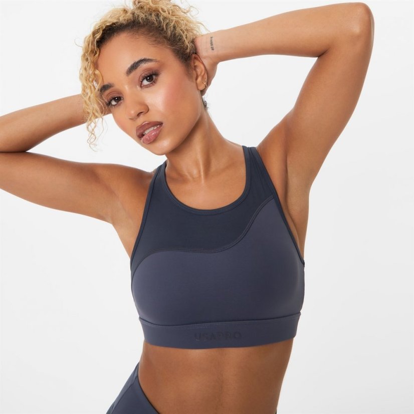 USA Pro Colour Block Bra Charcoal