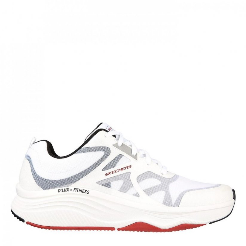 Skechers Mens D'lux Fit Trainers White/Black/Red