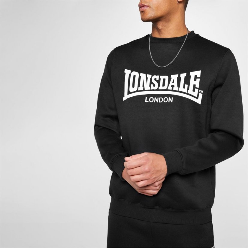 Lonsdale Essential Crew Sweater Mens Black