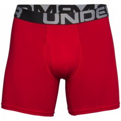 Under Armour Charged Cotton 6inch 3 Pack Red/Grey