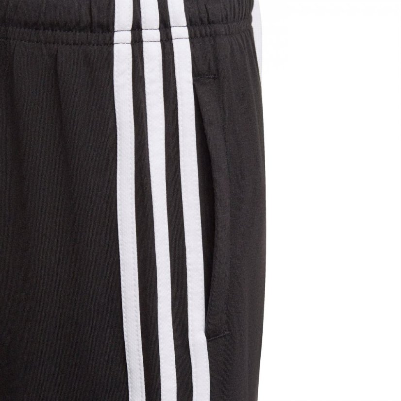 adidas Essentials 3 Stripe Jersey Short Juniors Black/White