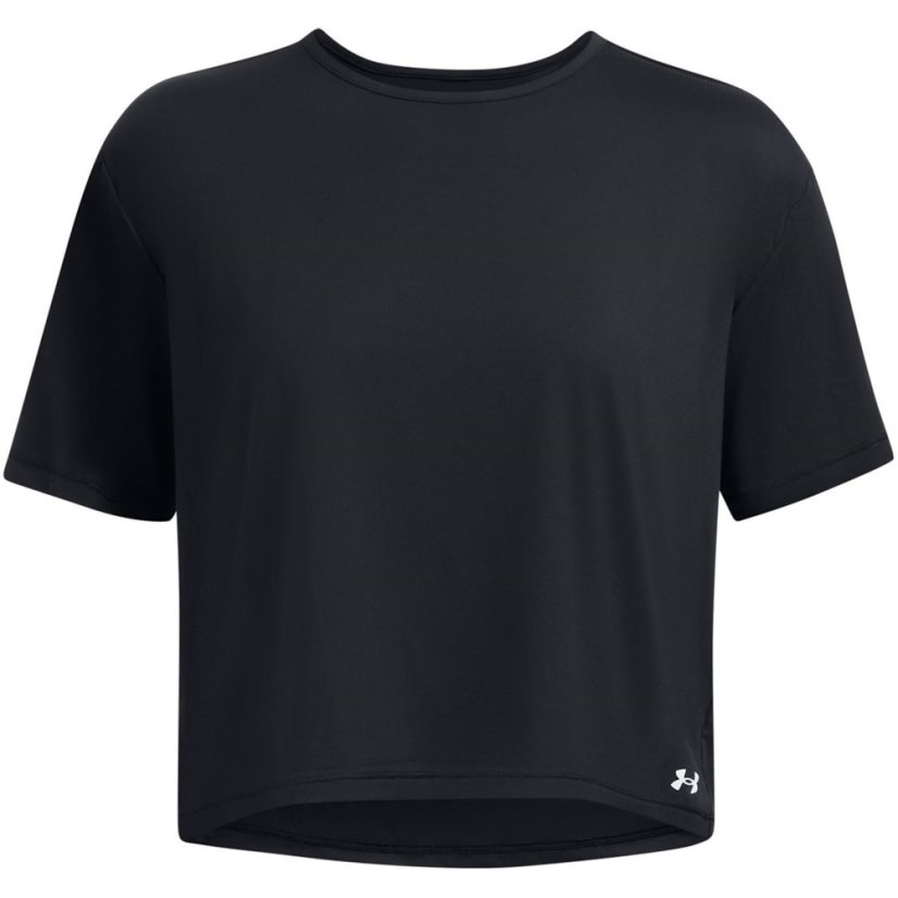 Under Armour Women's Motion Short-Sleeve Performance Gym Top Black/White