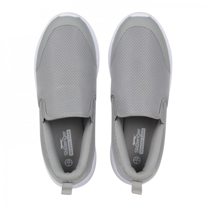 Slazenger Zeal Mens Slip On Shoes Grey/White