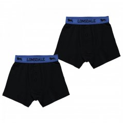 Lonsdale 2 Pack Boxers Junior Blue/Black