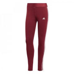 adidas Essentials 3 Stripe Leggings Womens Burgundy