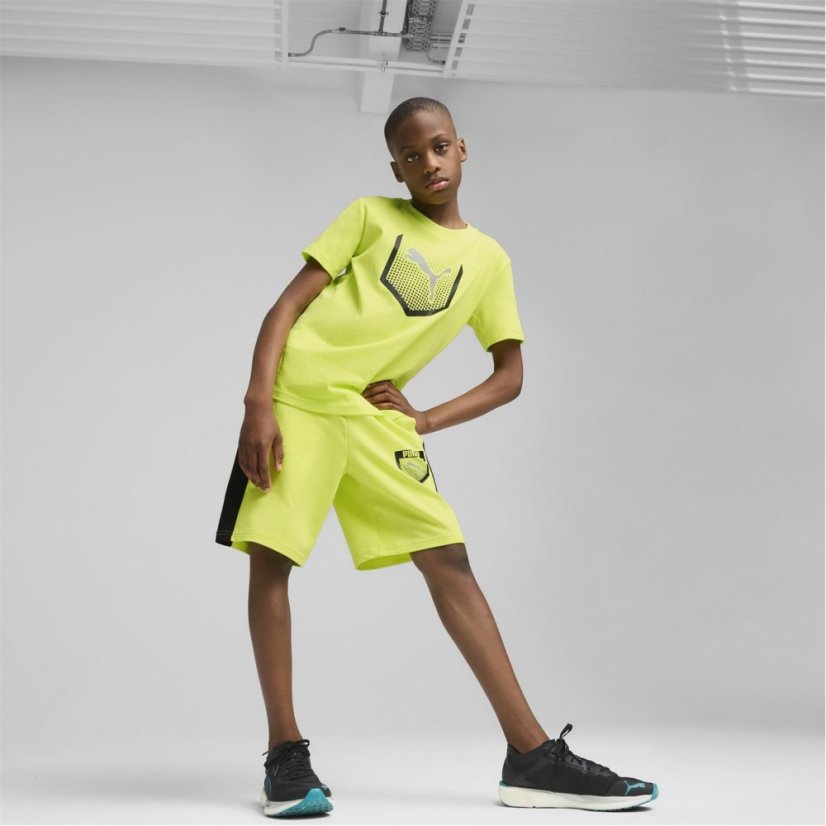 Puma Unisex Kids' Fleece Jogger Shorts Lemon Sherbe