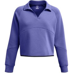 Under Armour Women's Unstop Rugby Cropped Crew Sweatshirt Purple