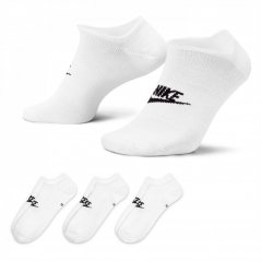 Nike Sportswear Everyday Essential No-Show Socks (3 Pairs) WHITE/BLACK