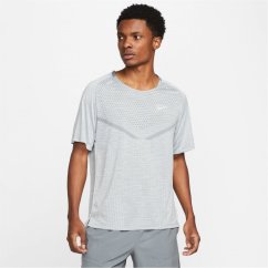 Nike Dri-fit Techknit Short Sleeve Running pánske tričko Smoke/Grey