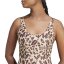 adidas Essentials Animal Print U-Back Swimsuit Brown/White