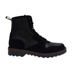 Firetrap Men's Akashi Leather Ankle Lace Up Hiker Boots Black