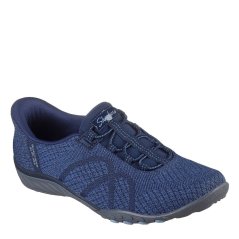 Skechers Women's Breathe Easy Slip On Trainers Navy