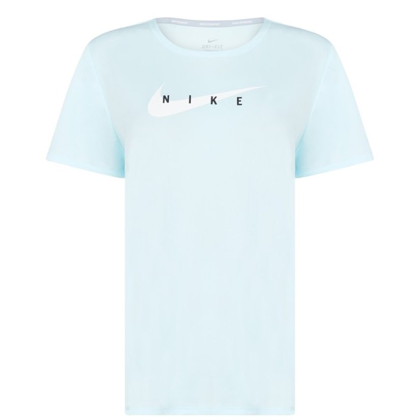 Nike W SWSH RUN TOP SS GLACIER BLUE/RE