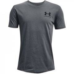 Under Armour Cotton Short Sleeve T-Shirt Junior Boys Pitch Grey