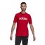 adidas Essentials Single Jersey Linear Embroidered Logo pánské tričko Red Linear