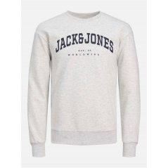 Jack and Jones Kids' Varsity Neck Crew Sweatshirt White Melange