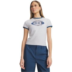 Under Armour Womens Ringer Grx T-Shirt Grey/Blue