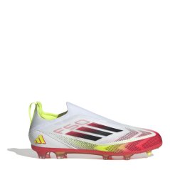 adidas F50 Elite Laceless Firm Ground Boots Childrens Wht/Blck/Yell