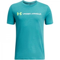 Under Armour B LOGO WORDMARK SS CircuitTeal/Wht