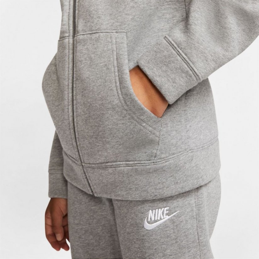 Nike Fleece Tracksuit Junior Boys Grey/White