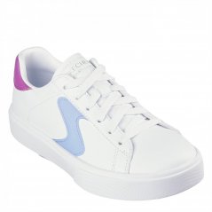 Skechers Color Pop Lace Up Sneaker W S Lo Runners Girls White