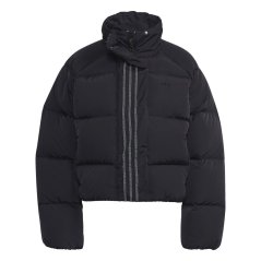 adidas Women's Down Long Sleeve Oversized Fit Short Puffer Jacket Black