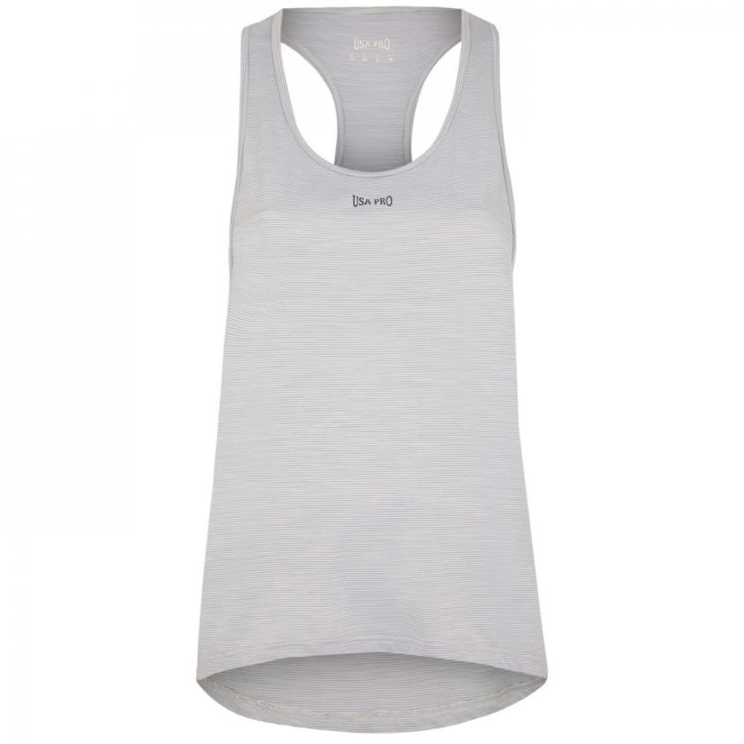 USA Pro Classic Racer Back Sports Tank Womens Grey Marl