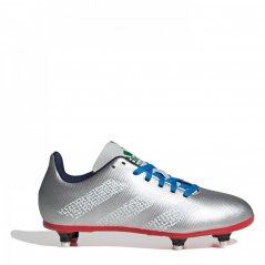 adidas Junior Soft Ground Rugby Boots Silver/Wht/Grey