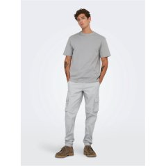 Only Men's Cargo Trousers Glacier Gray