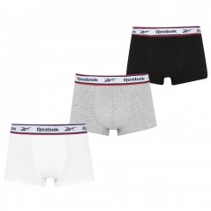 Reebok 3 Pack Boxer Shorts Mens Black/White/Grey