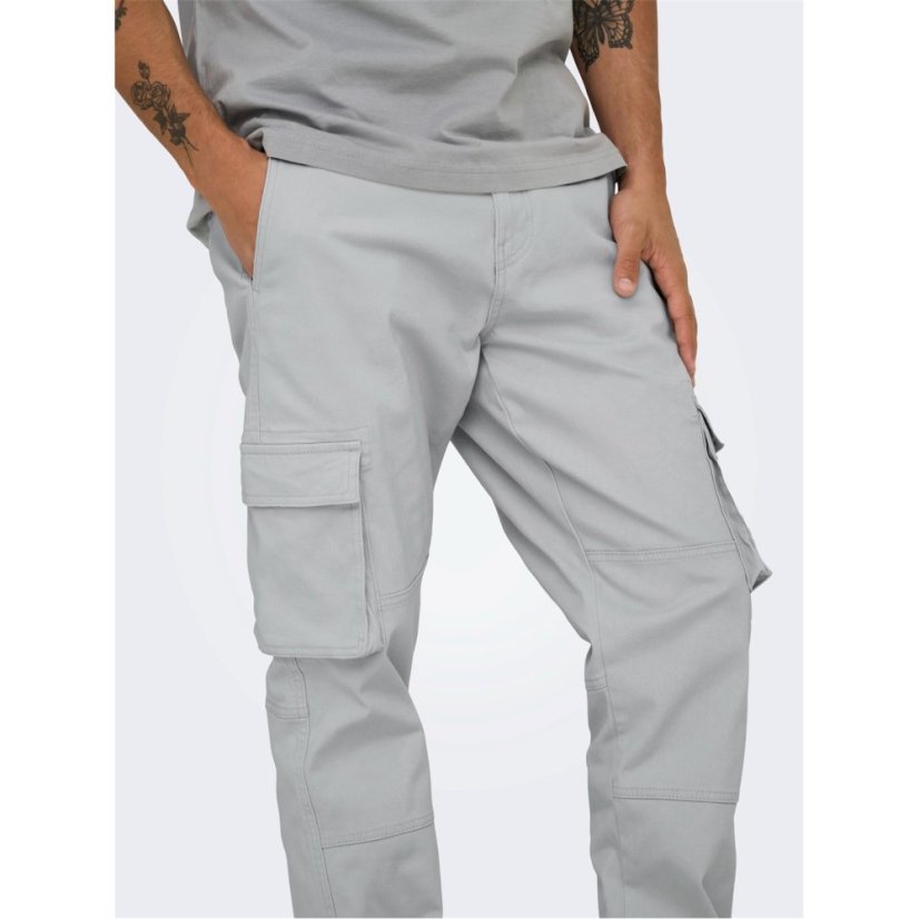 Only Men's Cargo Trousers Glacier Gray