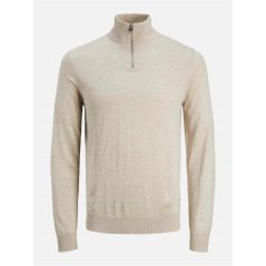 Jack and Jones Half Zip Knit Junior Boys Oatmeal