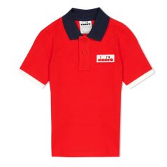 Diadora Unisex Kids' Jb Polo 5 Palle Short Sleeve Polo Shirt Red