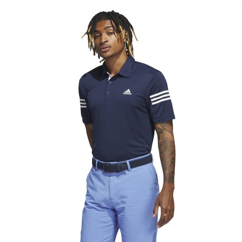 adidas 3 Stripe pánske polo tričko Navy - Veľkosť: 2XL