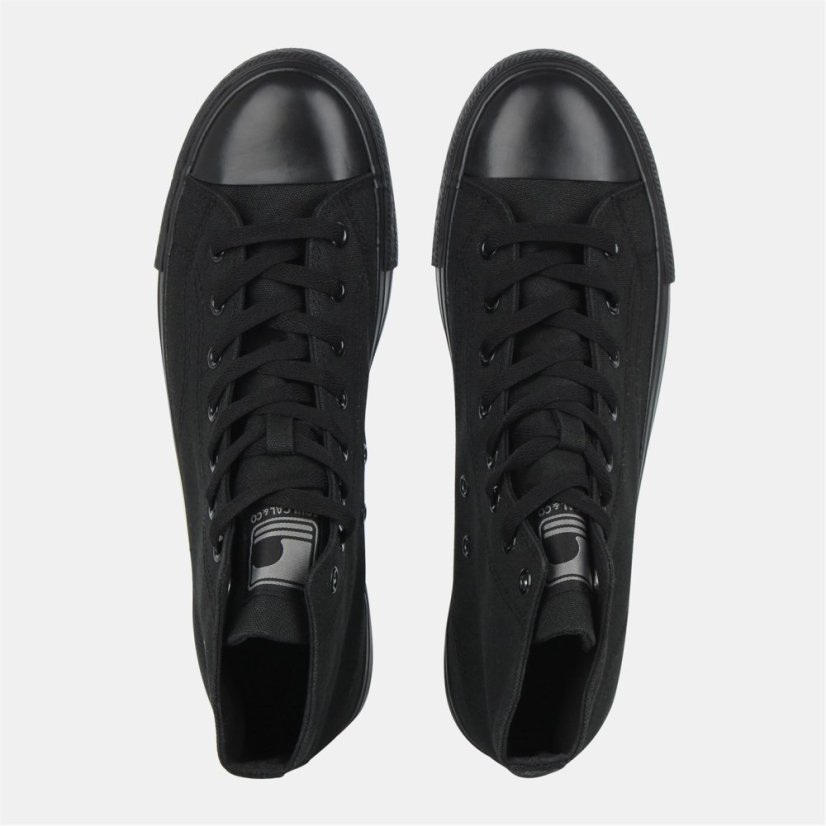 SoulCal Canvas High Trainers Mens Black/Black