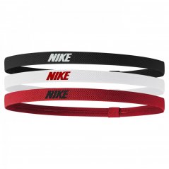 Nike 3 Pack Headbands Womens Blk/Wht/Red