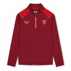 Castore Seville Quarter Zip Midlayer Top 2022 2023 Juniors Red