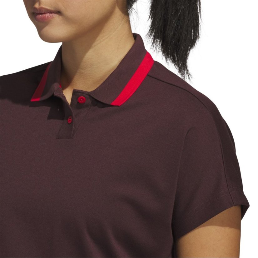 adidas Women's Go-To 2Btn Short Sleeve Performance Polo Shirt Aurora Ruby S25