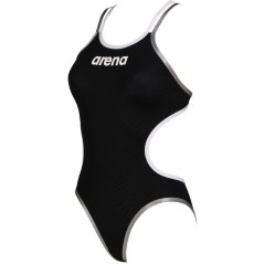 Arena Womens Double Cross Back Swimsuit Black White