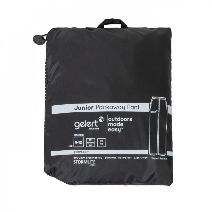 Gelert Junior Waterproof Packable Trousers Black