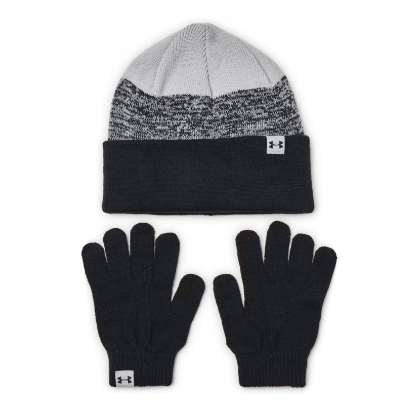 Under Armour Beanie & Gloves Combo Girls Black/Mod Grey