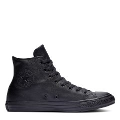 Converse Star Mono Leather Trainers Black 001