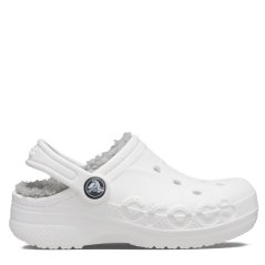Crocs Kids' Baya Lined Mule Slippers White