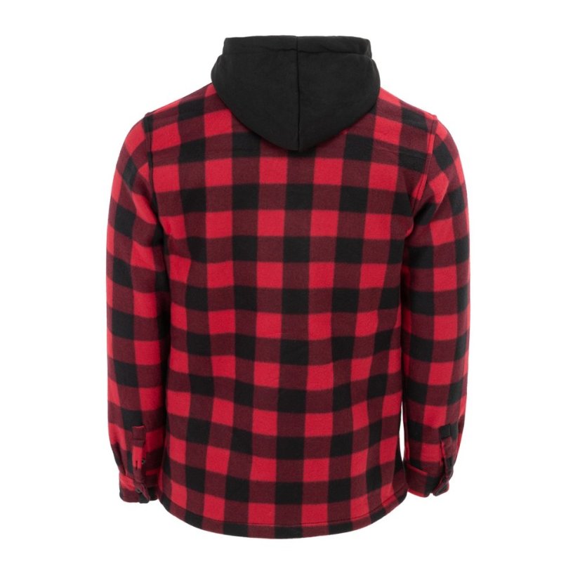 Lonsdale Men's Hooded Long Sleeve Sherpa Jacket Red