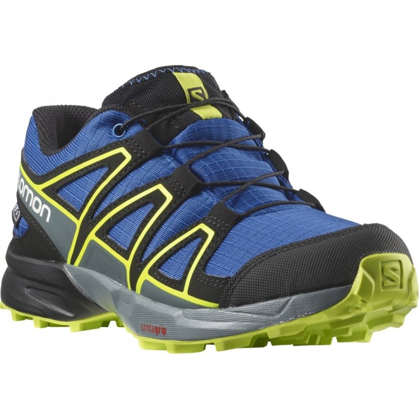 Salomon Speedcross Waterproof Trail Running Shoes Junior Blue/Black/Lime